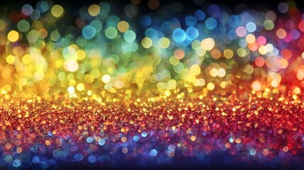 Leinwandbilder - Vibrant multicolored glitter particles creating a shimmering sparkling and dazzling backdrop with a festive celebratory and glamorous visual effect