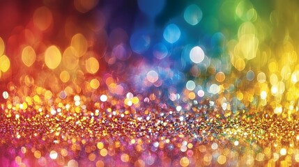 Leinwandbilder - Smooth and radiant rainbow glitter background with soft transitions between colors and subtle reflections creating a glamorous and festive atmosphere perfect for party luxury or elegant design