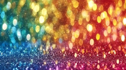 Leinwandbilder - Dazzling and Vibrant Multicolored Glitter Backdrop with Seamless Shimmering Rainbow Effect Perfect for Festive Event Holiday Backgrounds