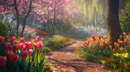 Enchanted Spring Garden Path