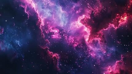 Wall Mural - A vibrant cosmic scene filled with colorful nebulae and stars, showcasing the beauty of space.