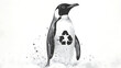 © Abul - Penguin with Recycle Symbol on Chest in Snowy Landscape