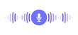 © Avector - Audio voice message, audio call, chat record icon. Sound interface and record play button, vector messenger playback. Voice message microphone icon with sound wave or record soundwave of mobile phone