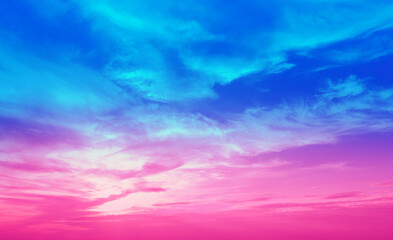 Wall Mural - purple-blue cloudy sky at sunset. gradient color. sky texture. abstract nature background