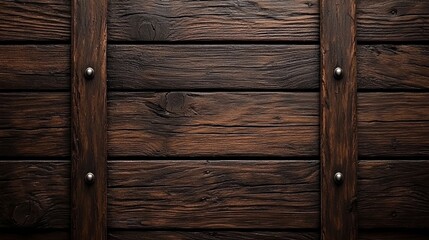 Wall Mural - Rustic wooden wall with metal accents