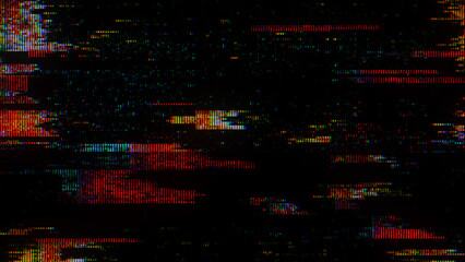 Wall Mural - glitch noise static television vfx. visual video effects stripes background, crt tv screen no signal