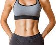 © nuruddean - Fit woman in sportswear confidently showing abs.