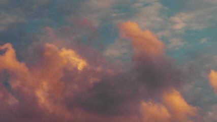 Wall Mural - Romantic Red Sky Clouds During A Relaxing Sunset At Valentines Day