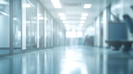 Wall Mural - blurred background of a modern scientific research laboratory with high-tech equipment and bright li