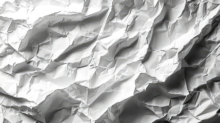 Wall Mural - Crumpled Paper Texture: Abstract White and Grey Background