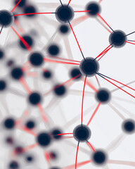 Fototapete - A minimalist illustration of interconnected nodes forming a secure network, symbolizing the preservation of data through robust fraud detection systems,