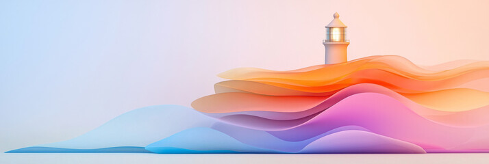 Poster - An artistic illustration of a lighthouse guiding ships, metaphorically representing the preservation of business integrity through fraud prevention,