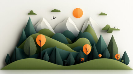 Leinwandbilder - An elegant illustration of a balanced ecosystem with flora and fauna, representing the provision and maintenance of natural resources for environmental sustainability,