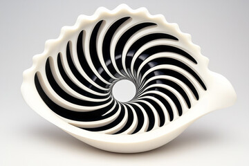 Leinwandbilder - A mesmerizing black and white spiral that creates the illusion of motion when viewed, set against a clean white background to emphasize the optical illusion,