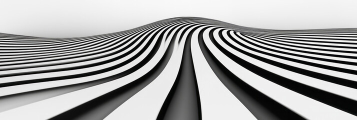 Poster - A minimalist image of a grid that distorts and warps at the center, creating a visual illusion of bending lines, representing the complexity of focused thinking,