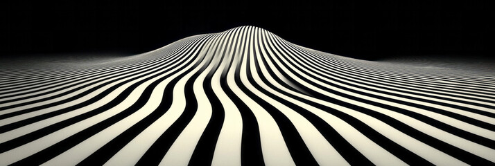 Poster - A minimalist image of a grid that distorts and warps at the center, creating a visual illusion of bending lines, representing the complexity of focused thinking,