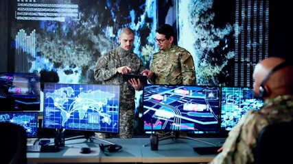 Poster - Military Control Center. Cyber Technology Operator