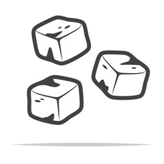 Wall Mural - sliced tofu pieces outline icon transparent vector isolated
