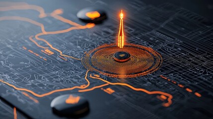 Fototapete - Illuminated virus epicenter on conceptual globe global health crisis awareness digital art environment scientific perspective pandemic concept