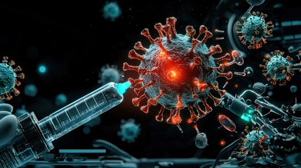 Fototapete - Analyzing the digital representation of virus outbreak origins global context infographic data scientific environment technological perspective