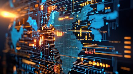 Fototapete - Visualizing global virus spread data high-tech solutions for enhanced tracking and analysis
