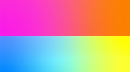Bright split gradient with pink, orange, blue, and yellow hues on a vibrant abstract background