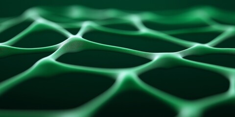 Fototapete - Digital Mesh Dynamics Futuristic Green Network Grid for Tech Innovation and Efficient Data Flow - High-Resolution Visuals Catering to IT Infrastructure Development