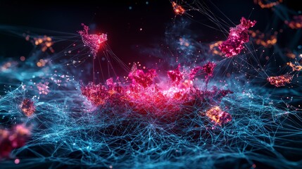 Leinwandbilder - Global data visualization digital network infographic virtual space high-tech view connectivity concept