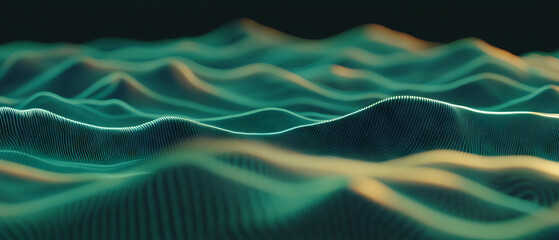 Fototapete - Waving grass textures in dynamic green lines under a light breeze in a natural setting