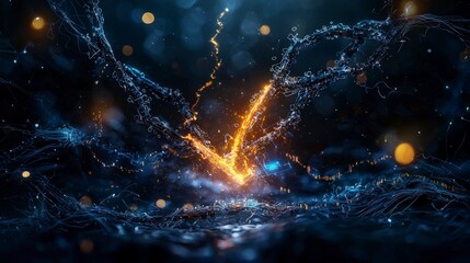 Leinwandbilder - Digital transformation in action glowing processes emerge abstract visuals night setting dynamic perspective