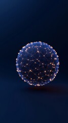 Poster - Futuristic Blockchain Network Glowing Nodes on Digital Globe with Neon Grid - Revolutionizing Global Finance and Secure Cryptocurrency Operations