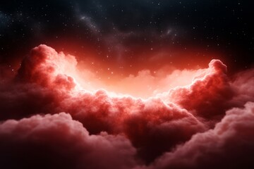 Poster - Ethereal Cosmic Cloudscape Dramatic Swirling Nebula Formation in Starry Sky - Space Exploration Content for Modern Science Communication and Digital Astronomy Applications