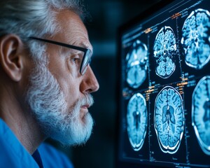 Poster - High-Tech Radiology Insight Precision Brain Scan Analysis with Diagnostic Monitors Promoting Healthcare Innovation and Medical Expertise for Modern Clinical Environments