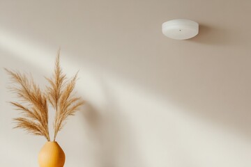 Poster - Minimalist Home Decor Modern White Smoke Detector in Light-Filled Kitchen - Smart Safety Tech and Responsible Living for Family-Focused Interior Design