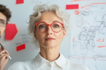 Aufkleber - Innovative Workspace Aesthetic Smart Interactive Whiteboard in Minimalist Design - Enhancing Collaboration and Productivity in Modern Hybrid Offices