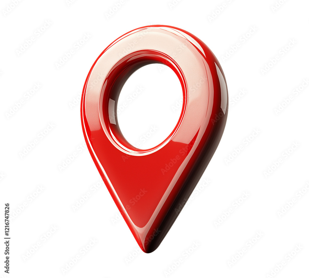 Red 3D location pin icon - PNG clipart on transparent background Stock ...