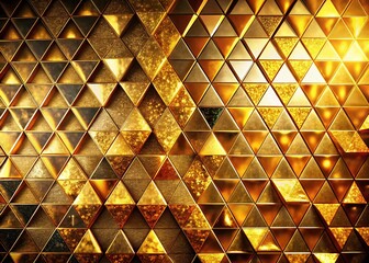 Abstract Gold Triangle Luxury Pattern Background - Surreal Stock Photo