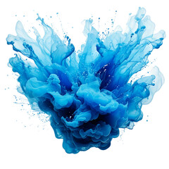 Wall Mural - blue iris ink splashes isolated on white