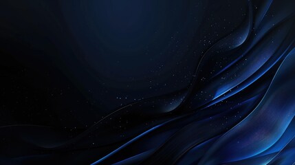 Wall Mural - abstract dark blue waves with subtle light effects, creating a serene digital background.