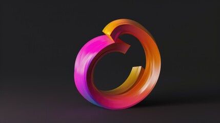 Poster - 3D digital art rendering of a modern abstract sculpture with vibrant colors, geometric shapes and organic curves.