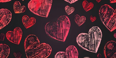 Wall Mural - seamless pattern with hearts