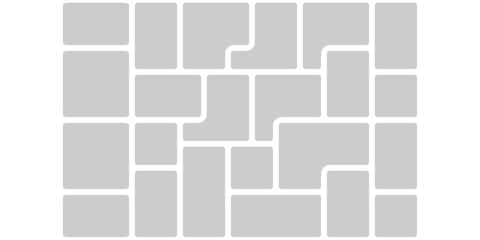 Wall Mural - photo layout bento mosaic ui design. dashboard pattern, collage poster of bricks. moodboard card wal