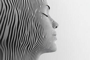 Wall Mural - a woman's face is shown in a black and white photo