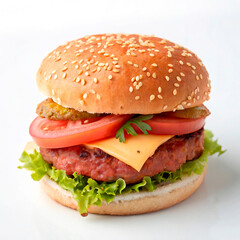 Sticker - hamburger on a white background