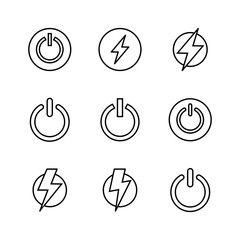 Wall Mural - power icon set. power switch icon. electric power