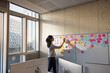 © ReeldealHD images - Businesswoman working on new ideas using sticky notes