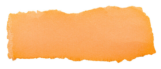 Wall Mural - orange cut out torn piece of blank paper note cardboard with texture and copy space for text, transp