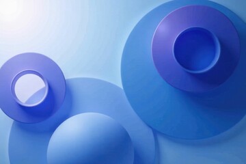 Wall Mural - Abstract Blue and Purple Circular Forms Composition A Study in Shape and Hue