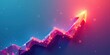 © BokehBox - Abstract polygonal arrow ascending on vibrant gradient background representing growth and progress