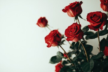 Sticker - A bouquet of bright red roses in a decorative vase